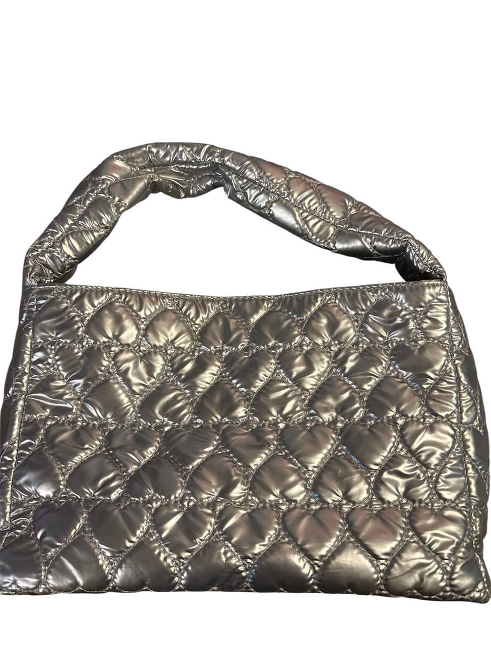 Unlisted Metallic Quilted Shoulder Bag - Silver